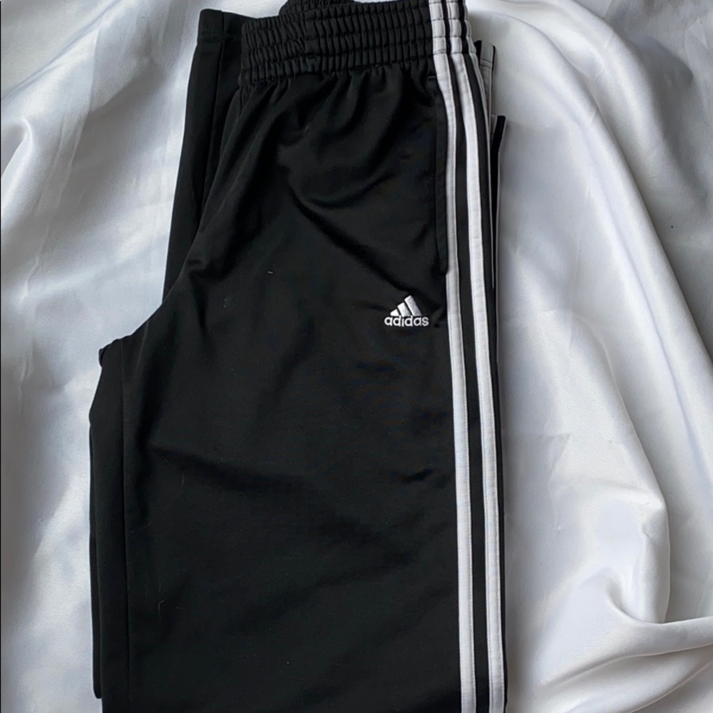 Black Straight Leg Adidas Pants